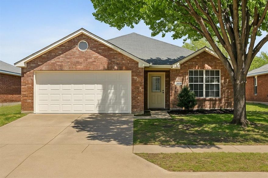 Charming 3-Bedroom Home in Gemstone Estates. Welcome to this delightful 3-bedroom, 2-bathroom home nestled in the sought-after Gemstone Estates subdivision on the Fort Worth side of Granbury. Built in 2003, this 1,638 sq ft residence offers a perfect blend of comfort and functionality. Step inside to discover an inviting open-concept layout featuring vaulted ceilings and abundant natural light. The living area boasts a cozy wood-burning fireplace, seamlessly connecting to the dining space and kitchen. The large kitchen is equipped with electric cooktop, and oven, complemented by updated matching cabinets and a fresh coat of paint. The primary suite offers a tranquil retreat with a spacious layout, dual sink vanity, garden tub, and separate standing shower. Two additional bedrooms provide ample space for family, guests, or a home office. Flooring includes luxury vinyl plank in common areas and carpet in bedrooms. Enjoy outdoor living with a covered back porch, ideal for relaxing on warm Texas evenings, and a fully fenced backyard perfect for pets and gatherings. Additional features include a 5-year-old roof, central heating and cooling, a 2-car garage with a single door, and a full-size washer and dryer area. With no HOA fees and proximity to local amenities, this property offers both convenience and charm. Don't miss the opportunity to make this beautiful house your new home!