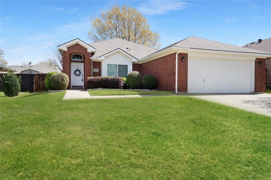 Stunning one story home nestled in one of the area’s most sought after neighborhoods and zoned to highly rated Denton ISD schools including Hawk Elementary, Crownover Middle, and Guyer High. Thoughtfully updated and meticulously maintained, this home offers peace of mind with major improvements including a roof replaced in 2024, HVAC replaced in 2017, updated windows, gas water heater replaced in 2015, plus extended patio, exterior lighting, and enhanced landscaping. Light and bright throughout, the open concept layout is filled with abundant natural light and beautiful hardwood floors with no carpet. The spacious living area features a cozy fireplace and flows seamlessly into the kitchen and dining spaces, creating an ideal setup for both everyday living and entertaining. The centrally located kitchen offers ample cabinetry, an electric cooktop, generous counter space, and a functional layout that opens to the main living areas. A versatile flex room can easily serve as a 4th bedroom, private office, playroom, or guest space, adding flexibility to fit any lifestyle. The private primary suite features a large walk in closet and a well appointed ensuite bath, while secondary bedrooms are comfortably sized. Step outside to enjoy a large backyard with mature trees that provide shade throughout the summer, along with an extended patio perfect for relaxing or entertaining. Located in a safe and welcoming neighborhood with great neighbors and a park just around the corner. Convenient access to I 35 and 2499 puts you just minutes from The Shops at Highland Village, dining, entertainment, and the Unicorn Lake area.