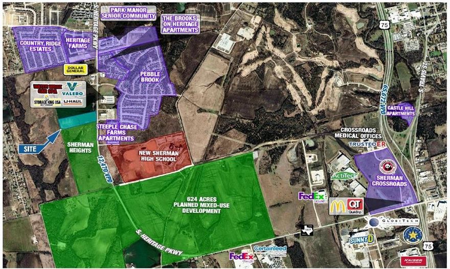 conveniently located off fm1417 across from the brand new Sherman high school and just north of the 624 acre planned mixed use development.
Seller will consider seller financing.