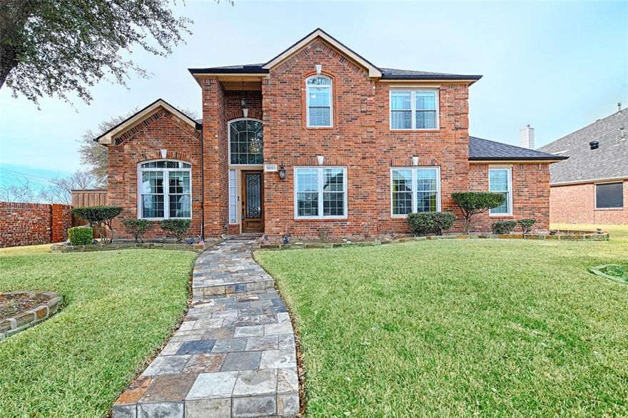 ***$10K Reduction*** A beautiful EAST facing home located in the heart of Plano with highly sought after Frisco ISD schools! The sellers are the original owners and have loved this home over the years and updated all aspects to make this your forever home. Kitchen has been opened up and updated with new quartz counters, and new appliances such as a new stove and 2024 Confection-Bake-Air fry oven, microwave, garbage disposal, and vent hood. In the recent years, all bathrooms have been remolded, roof, gutters, fence and water heater have been replaced. Backyard is spacious and includes an enclosed oversized patio with TV and ceiling fans and a sizeable shed that will remain with the property. There is a second oven in the garage that would come in handy for holidays. The entire home has hardwood floors and tiles except for the game room. There are two bedrooms with two full bathrooms on the first floor and three full bedrooms located on the second floor. This a corner property with very popular public park across the street and there a community pool in the neighborhood. This home is located near restaurants, grocery stores and freeway access. You do not want to miss this gem so come see this amazing home before it is gone.