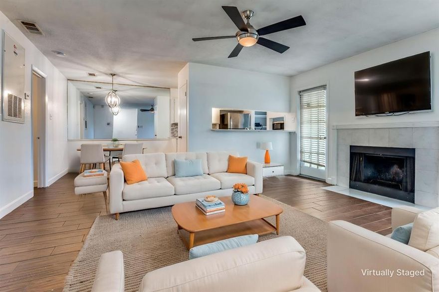 MOTIVATED SELLER- PRICE IMPROVEMENT! **Charming Urban Retreat with Golf Course Views** Discover a charming urban oasis nestled in the vibrant heart of Dallas, TX. This single-bedroom condo, meticulously designed for both comfort and style, offers unparalleled views of the adjacent golf course, making it a perfect retreat from the city hustle. Step inside to find updated interiors featuring sleek finishes and abundant natural light. The open-concept living area flows seamlessly into the kitchen, creating a warm and inviting space that’s perfect for both everyday living and entertaining. The modern kitchen is equipped with ample cabinetry and a stylish countertop that looks out onto the spacious living room, promoting a harmonious blend of practicality and design. The generously sized primary bedroom is a true sanctuary, featuring an expansive layout that allows for a versatile design. Ample walk-in closets provide extensive storage, ensuring everything has its place. Continue your tour by stepping out to the private patio, where serene golf course views create a tranquil backdrop perfect for morning coffee or evening relaxation. This dwelling is situated within a community that excels in delivering luxury amenities, including a sparkling pool, grilling area, and well-maintained tennis courts, enhancing both leisure and lifestyle. Experience the best of Dallas living with this exquisite property, defined by its stunning views and sophisticated comfort. Make this your new home and start enjoying the perfect blend of city life and peaceful serenity. HOA covers yard maintenance, trash and water fees! Fridge, washer and dryer convey with the home! Don't wait to tour this beauty!!