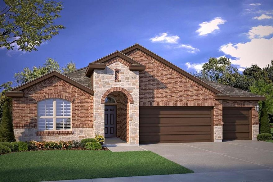 Now selling in D.R Horton's master planned Trails of Elizabeth Creek community in North Fort Worth and Northwest ISD! The Blanco floorplan, Elevation B, with an estimated Summer completion, offers a well-designed single-story layout featuring 4 bedrooms, 2 bathrooms, and a 2-car garage, ideal for comfortable everyday living. The open-concept design connects the spacious family room, dining area, and modern kitchen, creating a welcoming space for entertaining. The kitchen is equipped with 36in upper cabinets, quartz countertops, a ceramic tile backsplash, stainless steel appliances, and a electric range. Luxury vinyl plank flooring extends throughout the main living areas for added durability and style. The private primary suite includes a well-appointed en-suite bath and a generous walk-in closet, while secondary bedrooms offer flexibility for guests or a home office. Thoughtful design details, modern finishes, and energy-efficient construction complete this impressive home. Quartz topped Vanity in second Bath. Mud bench, Front exterior coach lights, tankless Water Heater, covered back Patio, 6 ft fenced backyard, landscape pkg with full sod and Sprinkler System, and much more! Community Pool, Cabana, playgrounds, Tot Lot and Lazy River. Close proximity to Golf, DFW Airport, TMS, Tanger Outlet Mall, Restaurants, I-35W and HWY 114.