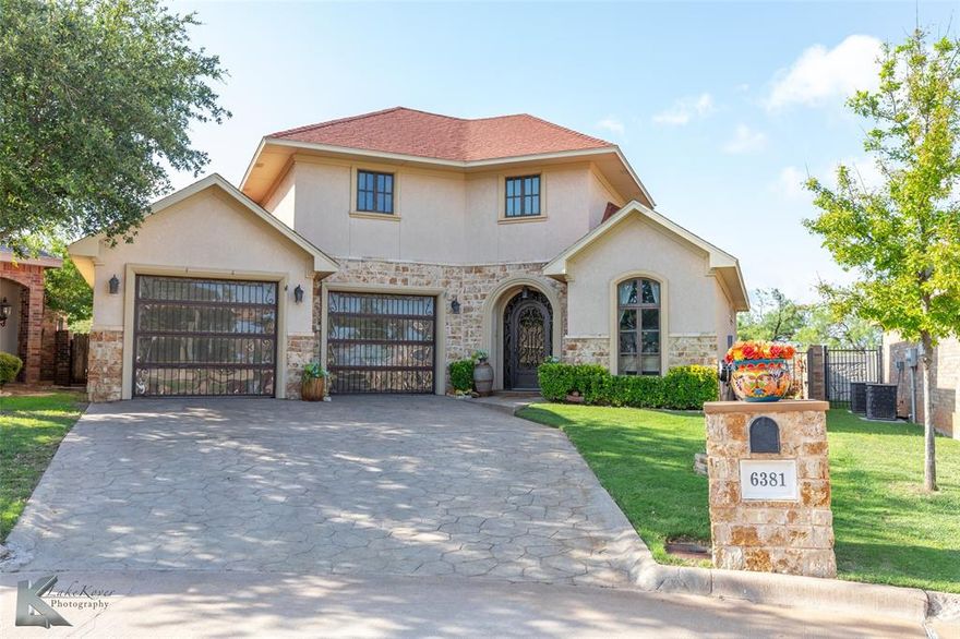 Welcome to your dream home in the prestigious gated community of Huntington Ridge! This stunning residence boasts four spacious bedrooms and three beautifully appointed bathrooms, offering the perfect blend of luxury and comfort. As you enter, you’ll be captivated by the grand stairway that enhances the elegance of the home. The inviting two-story layout features a gourmet galley-style kitchen, equipped with exquisite granite countertops, ample cabinetry, and modern appliances, all complemented by rich wood floors that add warmth and charm throughout the living spaces. The grand master bedroom suite serves as a true retreat, complete with a luxurious bathroom featuring a walk-in shower and a relaxing soaking tub—perfect for unwinding after a long day. The remaining bedrooms provide plenty of space for family or guests, ensuring everyone feels at home. Step outside to discover a low-maintenance backyard oasis, ideal for entertaining or simply enjoying the Texas sunshine. 
Don’t miss the opportunity to own this exquisite property in Abilene, Texas.  Experience the elegance and comfort of 6381 Huntington Pl!Roof Replaced August 2025