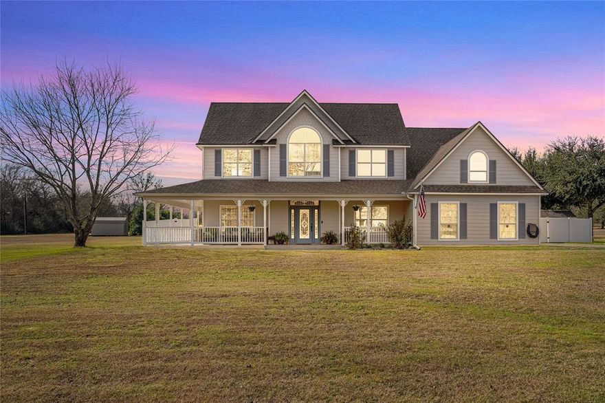 This beautifully maintained home sits on 1.83 acres just minutes from town and offers the perfect mix of comfort and style. With 4 bedrooms and 2.5 baths, the open living and kitchen area is bright and welcoming, featuring backyard views and plenty of natural light. The kitchen includes granite countertops, stainless steel appliances, and double ovens, making it great for both everyday living and entertaining. A separate dining room and a dedicated office provide ideal space for working from home while keeping family life organized. An oversized two-car garage provides plenty of storage. Outside, enjoy a spacious front porch and a backyard designed for gatherings, complete with a pool, fire pit, and outdoor kitchen. This home has been well cared for and is ideal for those who love to entertain. As an extra bonus, owners are offering up to $10,000 toward buyer closing costs with an acceptable offer.