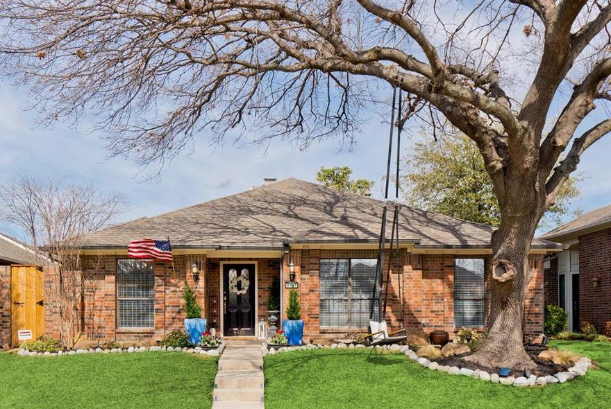 Stunning garden home in a highly sought-after location near PGB Tollway and DNT. From the moment you enter, the home offers a warm and welcoming introduction to its beautifully maintained interior. The recently remodeled gourmet kitchen is the centerpiece of the home, featuring striking white and navy cabinetry, quartzite countertops, a 36-inch five burner gas cooktop, custom vent hood, and vaulted ceiling. A large Kraus sink sits beneath a bay window overlooking the courtyard, filling the space with natural light. The open concept layout flows seamlessly from the kitchen into the family room and a second living or media room complete with a wet bar, ideal for entertaining or relaxing. The spacious primary suite includes an updated ensuite bath with custom vanity, garden tub, separate shower with frameless glass door, and modern fixtures. Two guest bedrooms and a well-appointed hall bath complete the interior. At the center of the home, a light filled atrium enhances the airy feel and brings natural light into multiple living spaces. Outdoor living is equally inviting, with a charming French inspired garden patio and pathway leading to a private courtyard garden, perfect for entertaining or enjoying a peaceful retreat.