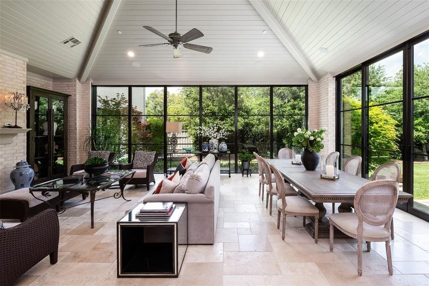 Nestled on a generous .663-acre lot, this beautifully appointed transitional single-story home spans an impressive 8,158 square feet, showcasing open and light-filled spaces enriched with clean lines and soaring ceilings. Designed for both family gatherings and everyday living, this residence epitomizes comfort and sophistication, reflecting the builder’s exceptional attention to detail and construction quality throughout.
Three spacious living areas and two dining areas create an inviting atmosphere, perfect for entertaining. The well-appointed kitchen seamlessly connects to the living spaces, making hosting a breeze. The home features an office, along with five generously sized bedrooms, four full baths, and two half baths, offering ample accommodation for family and guests alike. With dual two-car garages, and oversized motor court parking is never an issue. The flexibility of the layout truly shines; the third living area can easily be converted into a separate living space, complete with a bedroom and bath—ideal for an aging parent or guests seeking privacy. The outdoor area is beautifully landscaped, providing a serene and private oasis. 
Additionally, the property boasts a 2,400 square foot second floor that offers abundant storage space or the potential for future living space, perfect for those looking to customize their dream home further.