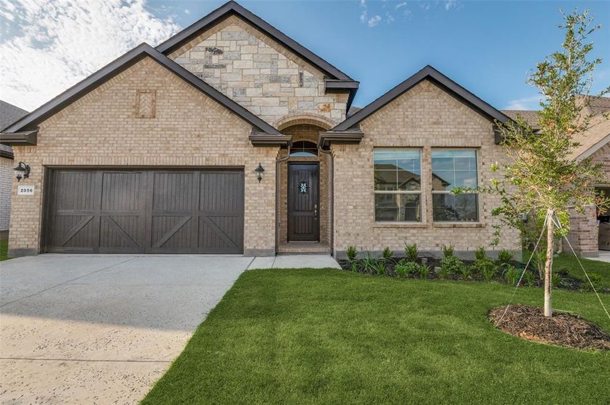 NEW home in beautiful AVALON in ARGYLE. Home has been upgraded w designer fixtures through-out, this stunning 4 BED 2.5 BATH open floorplan has a large chef's kitchen, stainless steel appliances, GAS cooktop, electric oven, Quartz countertops, dine in Island, designer pendant lights. Dining rm has large bay windows & nook perfect for a dining buffet. Livingrm w upgraded fan, looks out to the lush backyard. Luxurious & large Primary bedrm has a seating area perfect for a reading nook, en-suite bath, dual sinks, quartztops garden tub, spacious shower with seat & walkin closet. Home has 3 additional large bedrms, bathrm, powder rm, MUD rm and UTILITY rm. Private & spacious backyard has a large covered patio. Home has Smart Home Technology, tankless waterheater. Close to Historic Downtown Denton, DFW Int'l Airport, TX Motor Speedway, Tanger Outlet Mall, numerous shops and restaurants. Community has pool, playground & walking trail. Will consider 6 month lease with an upcharge.