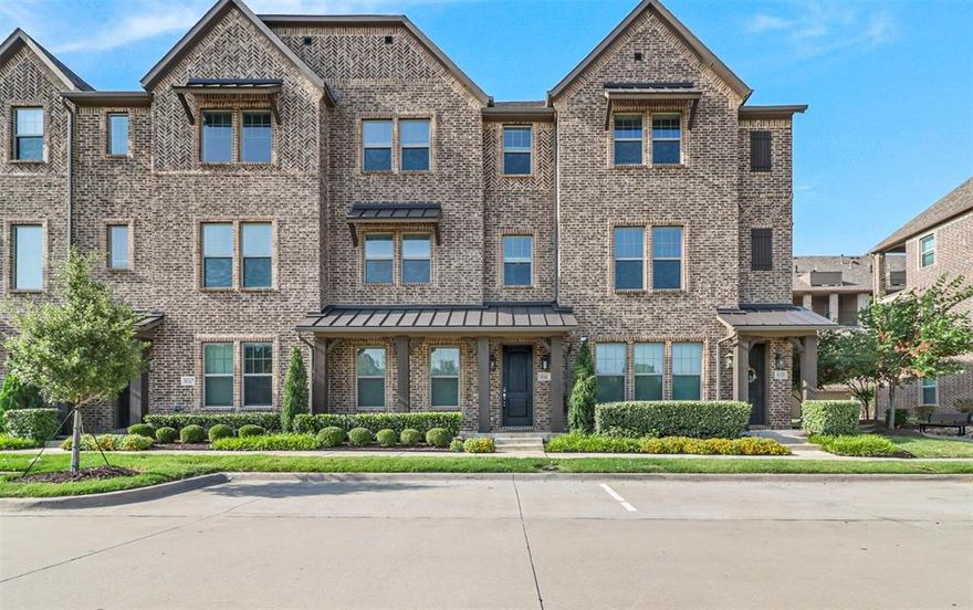 3-Story Luxury Townhome in the heart of Frisco. Enjoy all that this prime location has to offer as this townhouse is situated in the best part of the development, overlooking an enticing, open community green space and is just a short walk to the community pool. The 1st level layout includes one Bedroom or optional office, Full Bath, Laundry Room and Garage. The 2nd level opens up to hardwood floors throughout, a beautiful kitchen and large living-dining area. The Primary bedroom finishes this level off with a large walk-in closet, en suite that features quartz counters and completely tiled walk-in shower with bench. The third floor has two more bedrooms, a full bath and a spacious game room that leads out to a beautiful covered balcony. Freshly painted and brand new carpets throughout to ensure maximum comfort! Refrigerator, Washer, Dryer are included.  Only minutes from Legacy West, Stonebriar Mall, the Star and Dr. Pepper Ballpark. Convenient to Tollway and 121. Frisco ISD