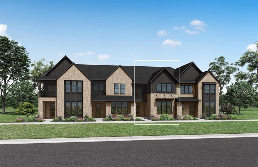 MLS# 21020293 - Built by Drees Custom Homes - Jul 2026 completion! ~ Discover modern living in this stunning 3-bedroom, 2-bathroom townhouse situated in the new Ridgeline Towns subdivision. Spanning 2,133 square feet, this home features an inviting open floorplan, enhanced by decorative lighting and a spacious kitchen island, perfect for entertaining. The primary suite boasts a double vanity and generous walk-in closet, along with an outdoor balcony, while a cozy loft adds flexibility to the living space. Enjoy the serene surroundings with views of the adjacent greenbelt and mature trees from your covered patio. Additional highlights include ENERGY STAR heating and cooling systems for efficiency, a two-car garage, and a beautiful blend of carpet, ceramic tile, and hardwood flooring offering a perfect blend of functionality and style. Located within the highly regarded McKinney ISD.