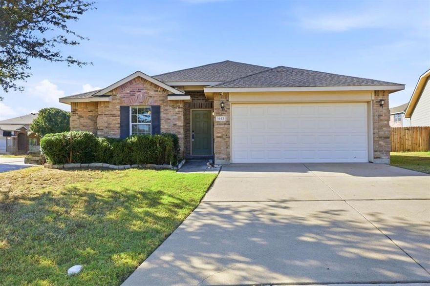 Welcome to this charming 3-bedroom home located in the desirable Quail Grove community in the heart of North Fort Worth. Perfectly situated on a corner lot in a quiet cul-de-sac, this home offers both privacy and convenience just minutes from Target, Costco, and highly regarded schools like Great Hearts and ILT.

Commuters will appreciate the easy access to major highways, including 287 and I-35, making your daily drive a breeze.

Inside, you'll find a spacious living room with a cozy fireplace that sets the tone for comfortable living and entertaining. The open-concept layout flows seamlessly into the kitchen, which features ample cabinet and counter space, perfect for everyday meals or weekend gatherings. The adjacent dining nook is filled with natural light and framed by sliding glass doors that lead to the large backyard—ideal for indoor-outdoor living.

The primary suite is tucked away at the back of the home, offering a peaceful retreat with a generous en-suite bathroom and a large walk-in closet. Two additional bedrooms are located on the opposite side of the home and share a full bathroom, providing comfort and convenience for family members or guests.

With a spacious yard and great location close to shopping, schools, and major roadways, this home is an excellent opportunity for anyone looking to enjoy both comfort and connection in North Fort Worth. Schedule your showing today and come see all that this lovely home has to offer!