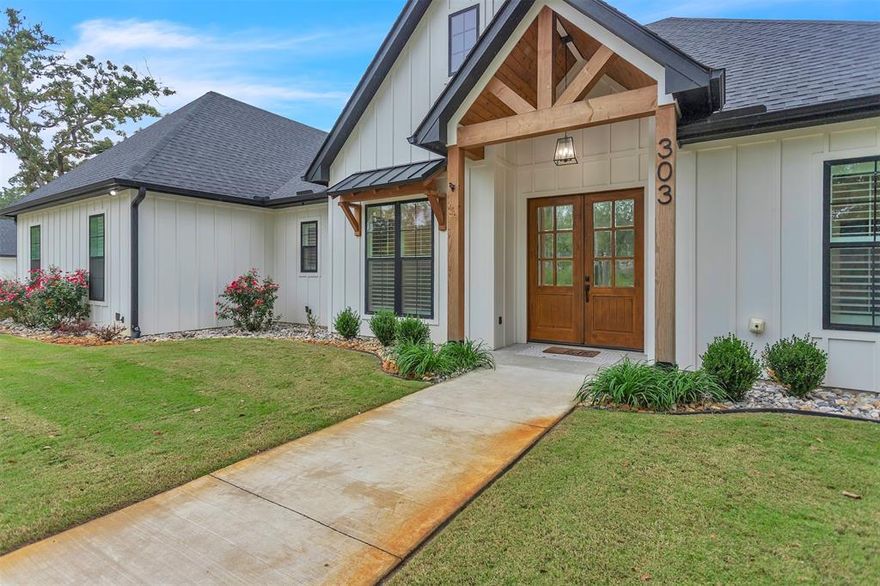 Nestled in the heart of Mineloa, TX this stunning 4-bedroom, 2-bathroom modern farmhouse style home offers a harmonious blend of modern features and cozy charm. With a spacious 2-car garage and workshop, this residence is perfect for those seeking a balance of convenience, entertainment and hobbies. The thoughtful open layout and inviting ambiance make it a standout choice. Interior Features- Step into the light-filled living area, where open-concept design meets tasteful finishes. The expansive living room effortlessly flows into the dining area, perfectly set for intimate dinners or entertaining guests. The kitchen boasts sleek countertops, contemporary cabinetry, and top-of-the-line stainless steel appliances, making meal prep a delight. Retreat to the spacious primary suite, a private haven complete with an ensuite bathroom featuring dual sinks, custom vanity and walk-in shower. The additional 2 bedrooms offer ample space, perfect for office use or guest accommodations. Dedicated flex space off the entry perfect for home office or 4th bedroom.  Secondary bathroom is designed with modern fixtures, circle front drive and extended driveway. Exterior Details- Outside, the property shines with a well-manicured lawn and established landscaping, creating a picturesque setting. The backyard is a sanctuary for relaxation and entertainment, offering a generous space ideal for gatherings or quiet evenings under the Texas stars. The attached 2-car garage provides not only parking but also additional storage options, catering to all your organizational needs. Detached 24x30 metal work shop offers blown in foam insulation, temperature controlled and 12x30 covered patio. This exceptional home offers a perfect blend of function, beauty, and modern amenities.. Whether you're starting your day with a coffee on the screened in back porch or unwinding after a long day, this charming residence promises a serene living experience. Discover the perfect lifestyle in this must-see home.