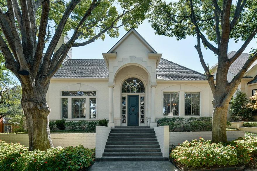 This is the timeless and elegant Glen Lakes home you have been searching for! Built by Sharif & Munir and situated on a desirable corner lot, this home features a gracious entry with spiral staircase, joining the formal dining and living rooms. The living room features elevated ceilings, windows on three sides that flood the space with natural light, and fireplace. The kitchen and breakfast areas have been thoughtfully updated with stainless steel appliances, double ovens, built-in refrigerator, wine chiller & white cabinetry. The kitchen opens to casual living with 2nd fireplace and built-ins. French doors lead to the patio and side yard. The downstairs primary suite features a 3rd fireplace, private living space, and bath with an oversized walk-in closet. Upstairs are two en-suite bedrooms and third living area, all with access to a covered balcony. The private yard includes pool and turfed area. Desirable Glen Lakes offers community pool, tennis, trails, & round the clock security.