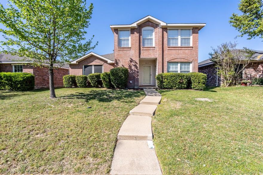 Spacious and beautiful two-story home located in an established Lancaster neighborhood! This 4-bedroom, 2.5-bath home with a rear-entry 2-car garage offers a versatile and functional layout designed for comfortable everyday living. Enjoy two generous living areas and two dining spaces, perfect for entertaining or relaxing. The main living room features a cozy brick wood-burning fireplace and flows seamlessly into the open island kitchen, complete with ample storage, dishwasher, disposal, and electric range. The split primary suite provides a private retreat with dual sinks, a garden tub, separate shower, and a walk-in closet. Upstairs, you’ll find all secondary bedrooms along with a spacious second living area, offering flexibility for a game room, office, or media space. Interior highlights include updated lighting, neutral paint tones, and clean, modern finishes. The home also features a full-size utility area for added convenience. Step outside to a fenced backyard with an open patio—ideal for outdoor enjoyment or entertaining. Conveniently located not far from shopping, schools, and major highways, this move-in-ready home offers space, style, and a well-connected location. Don’t miss the opportunity to make it yours—schedule your showing today!