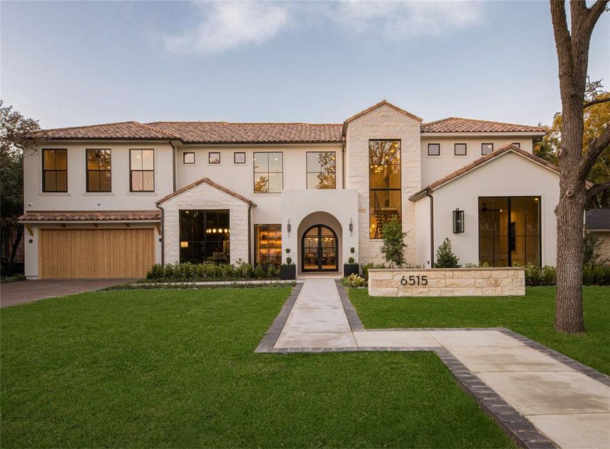 New Construction in the fairway of Preston Hollow. Situated on a tree lined street. This Santa Barbara Modern property is a designer show piece with gorgeous finishes throughout. Ideal for entertaining, this open floor plan exudes finesse throughout with a seamless flow indoors to out. Highlights include elevated designer details, custom finishes from ceiling treatments, trim work to finely crafted cabinetry, white oak hardwood floors, walnut floating staircase, eye catching double-sided marble & walnut fireplace that goes all the way to the top of the beamed vaulted ceiling that separate the family room and dining area, beautiful light fixtures & a wine room that is sure to impress! Private owner's retreat with expansive closet and spa-like bathroom. Each guest suite offers walk in closets & en-suite baths with unique tile and finishes. Offers a game-flex room on the first floor which opens up to the back patio. A 2nd study or gym upstairs. Perfect backyard complete with serene pool, spa, and putting green. This Versatile floor plan, plenty of storage, luxury finishes and superior craftsmanship make this an incredible opportunity for today's most discerning buyers.