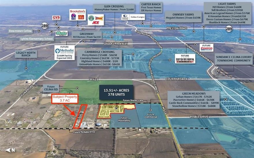 Exceptional investment and development opportunity on 3.7 unrestricted acres in a rapidly growing corridor near the Dallas North Tollway and the future Outer Loop. Strategically positioned for long-term appreciation, this property offers outstanding commercial, mixed-use, or income-producing potential while remaining outside city limits.The property currently features multiple income streams, including a 5-bedroom doublewide mobile home, a 3-bedroom single-wide mobile home, and 7 RV parking spaces with utilities, creating immediate rental opportunities. A 38’ x 50’ insulated shop with foam insulation provides excellent functionality for storage, business operations, or future commercial use.With no HOA and no deed restrictions, this expansive 161,172 SF lot allows flexibility for future expansion, redevelopment, or continued income production. Enjoy a balance of privacy and accessibility, with proximity to major transportation routes and continued growth along the Outer Loop corridor. Located in Celina ISD, this property is ideal for investors, developers, or owner-users seeking a high-potential asset in a prime growth area.A rare opportunity to secure acreage with income, flexibility, and exceptional upside in one of North Texas’ fastest-growing markets.