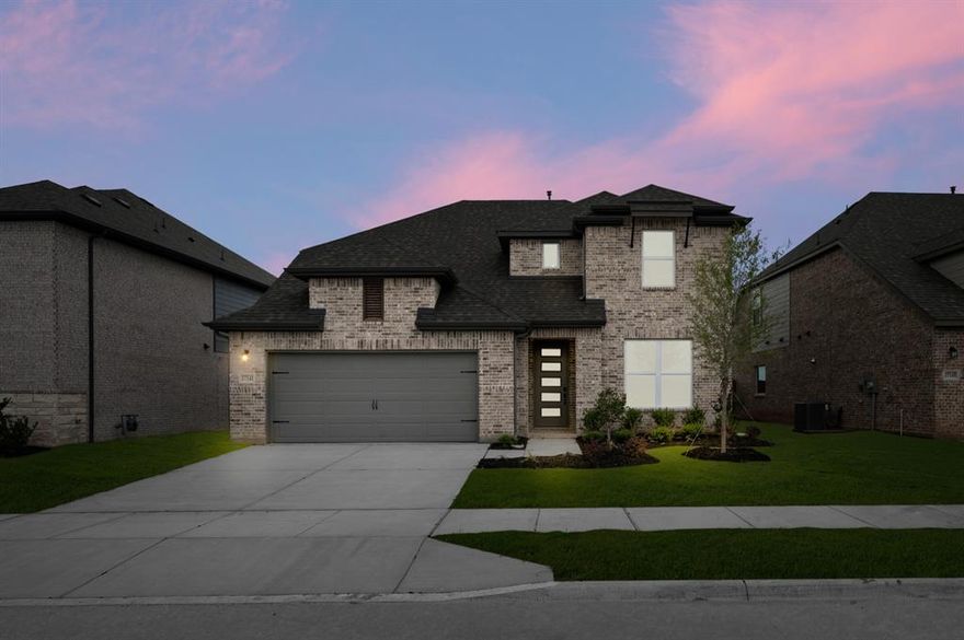 MLS# 21173990 - Built by RockWell Homes - Ready Now! ~ 4.99% Fixed Rate Promo (5.546%APR)* New two-story Freedom home plan by RockWell Homes , a perfect combination of elegance and functionality . This spacious home offers 5 bedrooms and 3.5 bathrooms , providing the ideal layout for growing families and those who need extra space. The home includes a home office , a gameroom , covered back yard patio and a 2-car garage for added convenience and flexibility. The exterior is highlighted by full brick , a welcoming covered porch , 8-foot front door and dual-pane energy-efficient windows , offering both style and comfort. The open-concept design places the living , kitchen , and dining areas at the heart of the home, creating a seamless flow between spaces. The kitchen is a chef’s dream, featuring a central island with bar stool seating , solid surface countertops , stainless steel appliances , gas cooktop, stainless-steel built-in oven and microwave, dishwasher, ceramic tile backsplash, solid surface countertops, 42-inch cabinets, undermount sink, Delta faucet, upgraded flooring and a walk-in pantry for added storage. The living area , illuminated by multiple dual-pane windows and soaring ceilings is bathed in natural light and offers the option for a cozy gas fireplace , perfect for family gatherings. The primary suite , privately located at the back of the home on the first floor, is a luxurious retreat with a tray ceiling, a garden tub , a ceramic tile shower with a glass enclosure , a dual sink vanity with solid surface...