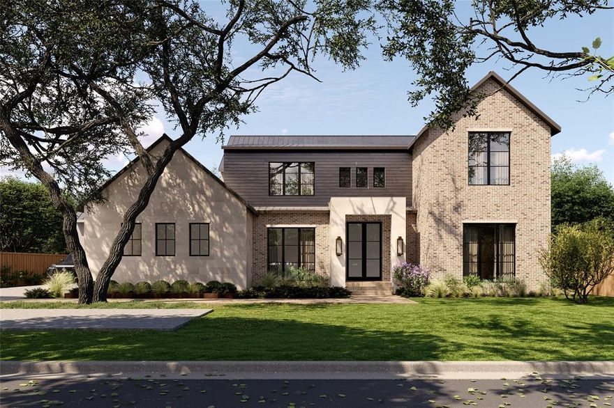 Danes Custom Homes presents this curated residence offering 7,487 SF of exceptional living space on a heavily treed 0.37-acre interior lot in the heart of Preston Hollow. The transitional exterior elevation is well balanced with a combination of expansive windows, Chicago brick, limestone and siding accents.  This home features five spacious bedrooms, five full bathrooms, and two half baths, making it perfect for both entertaining and private relaxation.

Inside, you'll find grand ceilings—11ft on the 1st floor and 10ft on the 2nd—creating an open and luxurious atmosphere. The primary suite, conveniently located on the first floor, includes a spa-like bathroom with white oak cabinetry and marble finishes, along with an oversized boutique style walk-in closet. The open family room, wet bar and culinary kitchen with breakfast room is ideal for gatherings, featuring Wolf & Subzero appliances, a large center island, custom cabinetry, and a separate prep kitchen. La Cantina sliding door opens from family room to expansive outdoor covered loggia complete with a fireplace, Infratech heaters, remote-controlled screens and adjacent outdoor kitchen with Lynx gas grill. A custom pool and spa with an in-ground cleaning system and turfed yard provide a private oasis. 

This home offers multiple entertainment spaces, including a wet bar, downstairs media room, game room, study and exercise room.  The downstairs guest suite is an ideal retreat for extended stay or overnight guest.  Well appointed with luxury designer finishes, wide plank white oak flooring, custom ceilings treatments, wallpaper accents and two elegant Isokern wood-burning fireplaces, this home is a must see.  Pre-wired for surround sound &  security systems, and energy-efficient features like tankless water heaters, a fresh air system, and foam insulation. Additional conveniences include two laundry rooms, a three-car garage with epoxy flooring & EV chargers.

Completion is scheduled for late Summer 2025.