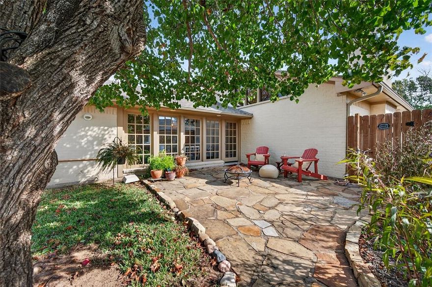 This is the definition of a hidden gem. While 2215 Oak Creek Dr presents a simple exterior, the interior and backyard retreat deliver the kind of space, character, and entertaining potential buyers rarely expect. An exceptional home in one of Sherman’s most established and desirable neighborhoods. Designed for both comfort and unforgettable entertaining, this stunning single-story residence blends warm character with thoughtfully updated spaces. The dream kitchen features a large island, custom cabinetry, gorgeous countertops, and extensive storage. It opens seamlessly to the dining area, where rich wood flooring and natural light set the tone, and French doors lead to a charming side patio—perfect for morning coffee or an evening cocktail. The living room is a showpiece with vaulted ceilings, striking wood beams, beautiful wood floors, and a cozy wood-burning fireplace. Just off the living area, a well-appointed bar makes hosting effortless and flows directly to the dining area and kitchen as well as the back yard, where your private retreat awaits. Surrounded by lush landscaping, the pool and spa create a resort-style escape ideal for gathering with friends or enjoying peaceful moments alone. The primary suite delivers a true spa-like experience with abundant natural light, vaulted beamed ceilings, a private fireplace, backyard access, dual vanities, a standalone soaking tub, separate shower, his-and-her closets, and a sauna. The two additional bedrooms are generously sized, each with its own en-suite bath for comfort and privacy. The backyard continues the theme of relaxation and enjoyment with multiple seating areas, a covered patio perfect for cookouts, and a side yard that makes an ideal dog run. A storage shed adds convenience for tools and lawn equipment. Whether entertaining a crowd or savoring quiet evenings at home, this property offers the perfect blend of luxury, warmth, and everyday livability.