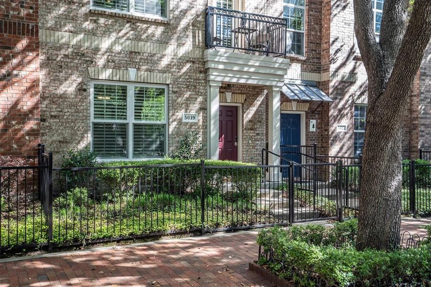 Welcome to this beautifully maintained, move-in-ready townhome in the heart of Addison, where modern upgrades, smart technology, and an unbeatable location come together for an exceptional living experience. This thoughtfully updated home features premium Andersen windows paired with elegant plantation shutters—delivering superior energy efficiency, durability, and timeless style while filling the space with natural light. The open-concept living area flows seamlessly to a private second-floor balcony, perfect for morning coffee or evening relaxation. The kitchen is equipped with stainless steel appliances (French door refrigerator included), granite countertops, and sleek Moen faucets with hands-free wave activation in both the kitchen and primary bath—blending convenience with contemporary design. Upstairs, the spacious third-floor primary suite offers a true retreat, complete with a private balcony, large ensuite bath, and a generous walk-in closet. The laundry room is conveniently located on the same level, and a washer and dryer are included for added ease. This home is packed with smart and practical upgrades, including Nest thermostats, a video doorbell, video-enabled garage keypad, and a Moen Flo water monitoring system for leak prevention and peace of mind. Major systems have already been taken care of, with the air conditioner and furnace replaced in 2022.Enjoy a low-maintenance lifestyle with an HOA that covers gas, water, trash, alarm monitoring, and exterior maintenance. The gated front entry adds an extra layer of privacy and charm. Location is everything—and this one truly delivers. Situated just minutes from Belt Line’s vibrant dining, nightlife, and entertainment scene, you’re also within close proximity to parks, the Addison Performing Arts Center, and community favorites like Kaboom Town and Oktoberfest—just a short walk away. Commuting is effortless with quick access to DFW and Love Field airports, as well as downtown Dallas, Plano, and Frisco.