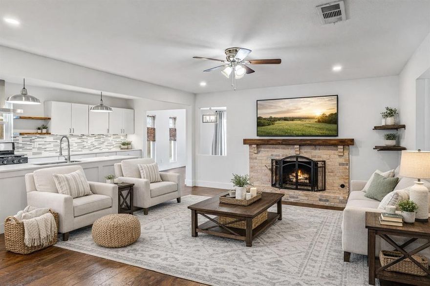 Don't miss this fabulous, updated gem in East Dallas located just five minutes from the Dallas Athletic Club and neighborhood parks. Off the covered porch is an entry with adjacent office and living room. The office has room for multiple work spaces and is a flexible space that could also serve as a den or library. The living room boasts a fireplace with gas logs and opens to the well-appointed kitchen. Kitchen amenities include a gas range, dishwasher, pantry, breakfast bar, quartz countertops, and an adjoining dining room which overlooks the backyard oasis. The primary suite is located downstairs and features a walk-in closet and an ensuite bath with soaking tub, separate shower, and dual sinks. Rounding out the downstairs are a full-size utility room and a powder bath. Upstairs are three bedrooms which share a hall bath with dual sinks and a shower-tub combo. The backyard offers a covered patio, sparkling pool (including a robotic pool vacuum), pool decking with room for seating, and a grassy side yard. Also outside is a 12 x 20 shed with electricity (30 AMP power) that includes overhead storage, workshop space, and an area laid out for a gym with raised flooring. Carport with room for two cars plus a driveway. Located near 635 and State Hwy 78 for convenient access to downtown Dallas and White Rock Lake.