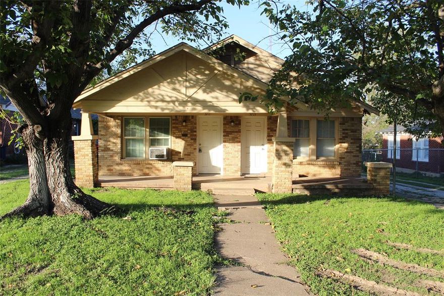 INVESTORS. CHECK THIS OUT. Duplex with two bedrooms and one bath on both sides. Wood floors in part of the unit. There is room to make some changes. One side is currently leased now until June 30th. Contact agent for more details on this unit. Parking is located on right side of duplex for both units. Shared driveway for both sides. 3713 parks closest to house. There is street parking in front. Property sold-as-is.