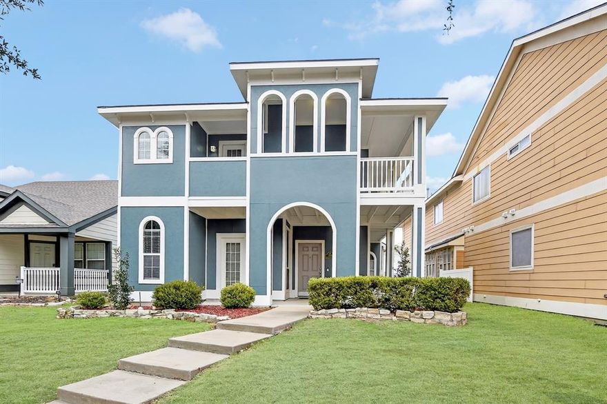 Welcome home to this charming beauty, highlighted by an expansive covered front porch and second-level covered balconies that create wonderful curb appeal. The entire exterior of the home was recently repainted, enhancing both style and durability, and smart-home features including a Nest thermostat and Ring doorbell will convey with the property.
This spacious home offers 5 bedrooms and 2.5 baths with a thoughtful and flexible layout. The primary suite is conveniently located on the main level and features two closets and a private ensuite bath with dual vanities, a garden tub, and a separate shower. The heart of the home is the open-concept kitchen, seamlessly connected to the dining and living areas. It boasts granite countertops, an updated gas cooktop, stainless steel microwave and dishwasher, and ample cabinet and counter space—perfect for both everyday living and entertaining. The living room is filled with natural light from a wall of windows and features a cozy wood-burning fireplace, along with easy access to the backyard. Step outside to enjoy the extended covered patio, ideal for relaxing or hosting guests. 
Upstairs, you’ll find four generously sized bedrooms, all with walk-in closets. Two of the bedrooms offer direct access to the extended wraparound balcony, creating a unique indoor-outdoor feel. The largest upstairs bedroom—formerly a game room—features two walk-in closets and private balcony access with  flexibility to suit your needs as a bedroom, extra living space, or bonus room. Additional features include a convenient half bath and a desirable interior lot location just down the street from one of the neighborhood parks. Residents enjoy access to outstanding community amenities, including a swimming pool with water slide, fitness center, tennis courts, dog park, scenic ponds, and more. Ideally located near dining, and retail, this home offers comfort, convenience, and community living at its best. 
Priced aggressive for quick sale.