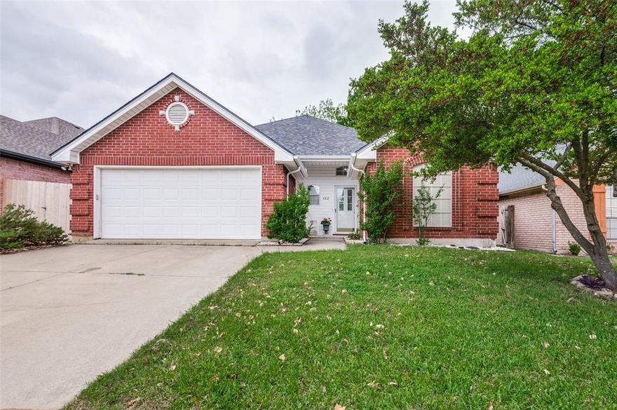 Location, Location, Location!!!   This property is ideally located between Dallas and Ft. Worth with easy access to multiple freeways.   It is tucked away on a tidy cul de sac with sidewalks and is easy walking distance  to restaurants and shopping.  The home has been upgraded with wood flooring, granite counters, remodeled primary bath, new class three roof and new AC.  Enjoy high ceilings, plenty of windows for natural light, and a woodburning fireplace with a raised hearth.  The kitchen has a large pantry, abundant storage and plenty of counter space.  Split bedrooms allow for privacy.   The primary ensuite bedroom is spacious.   The upgraded bathroom has vaulted ceilings with a skylight, separate shower, two sinks, linen closet, large walk in closet and a private toilet area.  Enjoy saving energy with the recently added upgraded solar panels.   They are discreetly placed on the side of the home.   Students can attend Moore Elementary, Boles Jr High  and Martin High School.   This home, this price, this location!   It all adds up to an opportunity you don't want to miss!
