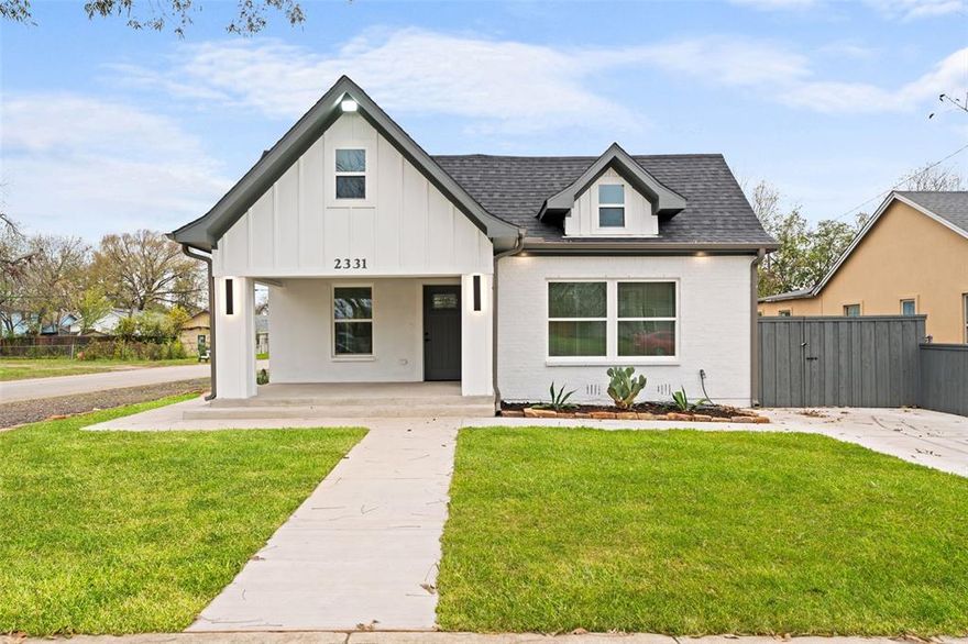 WOW, WELCOME HOME TO your Beautifully Renovated Move-in Ready Home, perfect for the Holidays! Just Imagine sipping your favorite drink with family & friends at your welcoming front porch!  This stunning 4-bedroom, 2 full bath offers a sleek modern finish-out with a bright & open floorplan with neutral color scheme & gorgeous ceramic tile throughout. Enjoy a brand-new kitchen with contemporary touches including gorgeous custom built Cabinetry, walk-in pantry, a spacious island and stainless steel appliances (dishwasher, gas stove, microwave & refrigerator), luxurious full bathrooms and spacious bedrooms with walk-in closets. Situated on a Spacious corner lot, home has an attached 2 car garage & a large backyard—perfect for outdoor living, entertaining or future additions. Energy efficient home with insulation. Conveniently located within minutes of downtown Dallas, near major routes, parks and local amenities. Move-in ready and designed to impress! Hurry this is your HOME SWEET HOME FOR THE HOLIDAYS & many years of enjoyment!