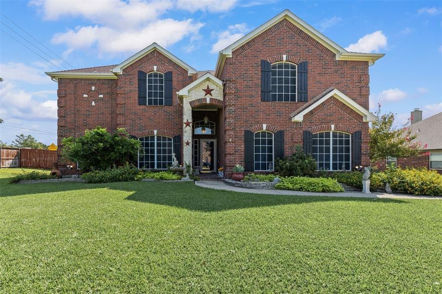 Beautifully updated home on a spacious half-acre corner lot in the highly sought-after Deerfield neighborhood within Keller ISD. This property offers outstanding curb appeal and a thoughtfully designed floor plan. At the heart of the home is a chef’s kitchen featuring granite countertops, a gas cooktop, double ovens, center island, breakfast bar, and seamless flow into the light-filled living room with a stone fireplace and views of the sparkling pool. Entertaining is made easy with a large dining room and formal living area, which are a rare find these days. The primary suite plus a second bedroom with a full bath are conveniently located downstairs—both bathrooms recently renovated with modern finishes. Upstairs, you’ll find a large game room with walk-in storage and four generously sized bedrooms, each with its own walk-in closet. There are 2 full bathrooms upstairs.  Additional highlights include an oversized 3-car garage with a TESLA charger, abundant storage, brand-new carpet, and new kitchen appliances. Designed for both comfort and entertaining, this home blends style, function, and plenty of space for gatherings with family and friends. All this, just minutes from the new HEB grocery store and the shopping, dining, and conveniences of Heritage Trace Parkway.