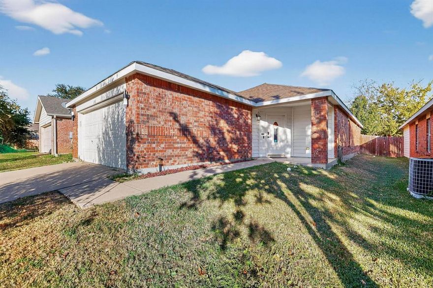 Welcome to this beautifully updated 3-bedroom, 2-bath home that perfectly blends modern comfort with everyday charm. Step inside to an inviting open layout filled with natural light, new interior paint throughout, and new tile and wood flooring, creating a seamless flow from the living area to the heart of the home — the kitchen.

The chef-inspired kitchen is a true standout, featuring granite countertops, stainless steel appliances, stylish glass disc pendant lighting, and an added breakfast bar with matching granite for extra seating and function. It’s the perfect space for cooking, gathering, and entertaining.

Enjoy peace of mind with major upgrades already completed: a brand-new HVAC system (March 2025), new roof (July 2023), and a new sprinkler system (May 2025). The home also includes an impressive Eufy Smart Security Suite, featuring:
• Eufy Wired Wall Light Cam S100s at the garage & backyard patio
• Eufy Video Doorbell
• Eufy Smart Keypad entry
• Eufy Indoor Camera with AI motion tracking
Together, these provide enhanced visibility, convenience, and modern smart-home security.

Step outside to a fully decked and freshly painted covered patio, perfect for morning coffee, weekend BBQs, or peaceful evenings overlooking the greenbelt with no back neighbors — your private outdoor retreat.

Located just 5 minutes from Marine Creek Reservoir, walking trails, and parks, with quick access to Tarrant County College, Lake Worth, the Fort Worth Stockyards, Eagle Mountain Lake, and Hwy 820. Zoned to highly rated Eagle Mountain–Saginaw ISD, this home offers the ideal blend of comfort, style, and location.

Move-in ready and full of thoughtful upgrades — schedule your private tour today!