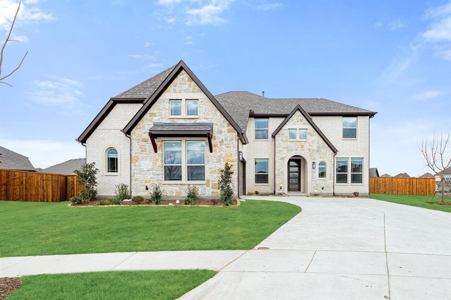 NEW! NEVER LIVED IN. MOVE-IN READY! An incredible opportunity awaits in ArrowBrooke with this Seaberry II, perfectly positioned on an oversized cul-de-sac homesite spanning over a quarter acre. With 4 bedrooms, 4 baths, and a 2-car garage, this two-story layout offers the space and flexibility today’s buyers are searching for. An impressive 8-foot front door welcomes you inside, where a private study with glass French doors sits just off the entry. The main level also features a formal dining room connected to the kitchen through a convenient butler’s pantry, creating a seamless flow for entertaining. An open-concept family room anchors the living space, and a secondary bedroom downstairs provides ideal accommodations for guests. The deluxe kitchen is thoughtfully designed with quartz countertops, a 5-burner gas cooktop, trash pull-out, under-cabinet lighting, and built-in stainless steel appliances, blending function with elevated design. A convenient mud room adds everyday practicality, while cabinets in the utility room enhance storage and organization. Upstairs expands the layout with two additional secondary bedrooms, along with a spacious game room and a dedicated media room that offers multiple areas to relax or entertain. The media room is pre-wired for surround sound, creating a true theater-style experience at home. Outdoor living is just as impressive. The extended patio provides room to host, unwind, or enjoy quiet evenings, complete with a gas stub for easy grilling. Full rain gutters add long-term performance, and 2-inch faux wood blinds are installed throughout for comfort and convenience. Located in the vibrant ArrowBrooke community, residents enjoy access to an amenity center, clubhouse, resort-style pool, sports fields, playgrounds, park spaces, hike and bike trails, and four community lakes with scenic ponds throughout the neighborhood. Visit Bloomfield Homes at ArrowBrooke to learn more about the Seaberry II today.