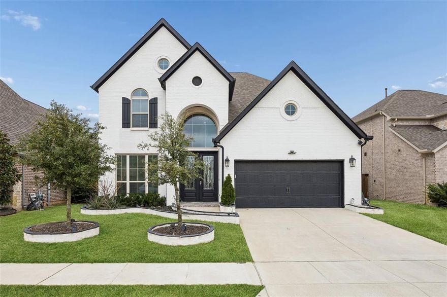 Great curb appeal and modern elegance define this beautifully updated 4-bedroom, 3.5-bath home in the highly desirable Devonshire Village. Designer touches and thoughtful upgrades throughout create a warm, sophisticated atmosphere while maintaining everyday comfort. A striking entry welcomes you with double wood front doors, leading into a spacious living area with luxury vinyl plank flooring and an inviting breakfast nook—perfect for casual dining or morning coffee. The kitchen blends style and functionality with granite countertops, generous cabinetry, and stainless steel appliances. Bathrooms continue the home’s elevated style with elegant marble countertops and ceramic and porcelain tile finishes. The private primary suite provides a peaceful retreat with a well-appointed ensuite bath and walk-in closet with modified features, while secondary bedrooms offer flexible space for guests, work-from-home needs, or hobbies. Modern smart home technology adds convenience throughout, including smart oven and vent, lighting controls, HVAC temperature management, garage doors, and a smart doorbell. Construction highlights include a shingle roof with a 10-year builder warranty, a 5-year structural warranty, and a garage with durable steel doors. Devonshire Village residents enjoy a vibrant lifestyle with resort-style amenities including a clubhouse, community pool, splash pad, greenbelts, jogging and bike paths, parks, and playgrounds. With its inviting curb appeal, smart features, modern finishes, and designer details throughout, this move-in ready home blends style, comfort, and community living seamlessly. Buyers have the opportunity to take advantage of The Keith Bell Opportunity Central (OC).