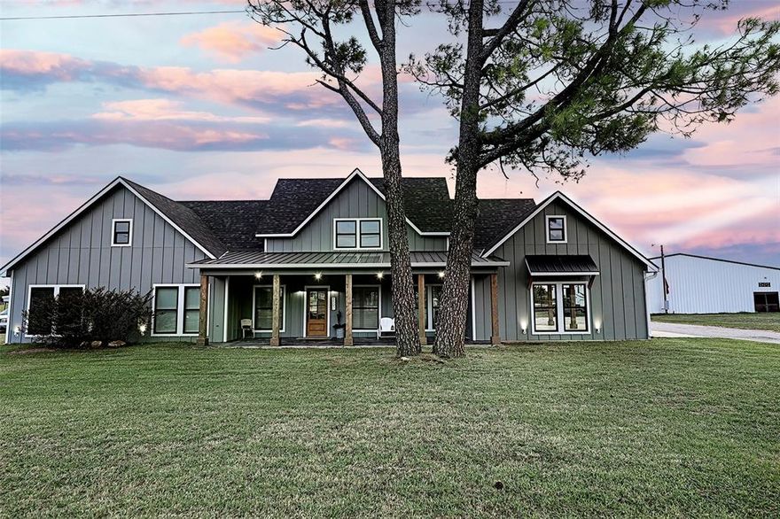 Experience the best of both worlds, modern luxury and peaceful country living, in this beautifully maintained 3 bedroom, 2 bath home situated on 2.7 acres. Designed with comfort and efficiency in mind, the home is fully spray foam insulated and ready for your pintrest photo shoot!  Stunning modern finishes throughout and this kitchen are what dreams are made of, including pot filler and massive Quartz island perfect for entertaining. Pocket doors and each closet has built in dresser and storage throughout this custom dream home are what sets this apart!  Outdoors, this property truly shines. The spacious covered patio overlooks a sparkling in ground pool and landscaped backyard, creating the perfect setting for entertaining or quiet evenings at home including gas hook up for your grill and wood burning fire place with TV area perfect for gathering.  For guests or extended family, the property features a private pool house which functions as a second living space, complete with a loft, full kitchen, bathroom, and living area ideal for comfort and privacy.  For those who need space to work, store, or create, the expansive 25X25 shop is a dream come true. Barn includes spray foam and two roll up overhead doors with 14 bays and wash bay.  It offers ample storage, RV parking with electric hookups, and large lean-tos on both sides perfect for animals, hobbies, or equipment.  Additional highlights include a storm shelter, dog run, and chicken coop, making this property not only versatile but also fully equipped for a self-sufficient lifestyle.  This rare find combines the charm of country living with the luxury amenities you’ve been looking for. Don’t miss your chance to call this property home!