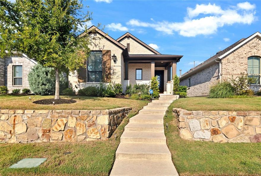 The charming home is located in one of Mckinney's most desirable neighborhoods of Trinity Falls! This home has an open concept floor plan, perfect for entertaining. The primary suite offers double sinks and a walk-in shower. Outside, enjoy a covered patio and private yard. Located just minutes from Highway 75, this vibrant community boasts resort-style amenities, including a pool, parks, walking trails, and ponds throughout.