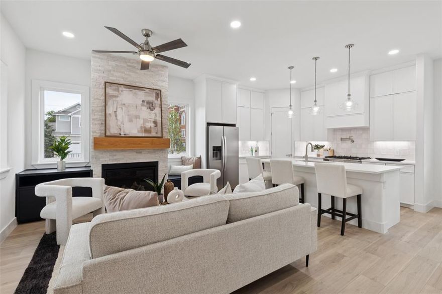 EXPERIENCE CONTEMPORARY LUXURY in this exceptional new-construction lease near Bishop Arts. This beautifully designed single-family attached home features an open, light-filled floor plan ideal for modern living. The sophisticated kitchen showcases Fisher & Paykel appliances, sleek cabinetry, and designer finishes, flowing seamlessly into the spacious living area where a stylish fireplace creates an inviting focal point.
Upstairs, you’ll find three generously sized bedrooms, including a serene primary suite enhanced by its own statement fireplace and abundant natural light. The spa-inspired en-suite bath offers a relaxing escape with a soaking tub, separate shower, and elegant finishes.
Additional highlights include an attached 2-car garage, convenient storage, and a small private yard with a privacy fence. Situated adjacent to the Winnetka Heights Historic District, this residence places you moments from the vibrant energy, dining, and culture of Bishop Arts. Schedule your tour today!