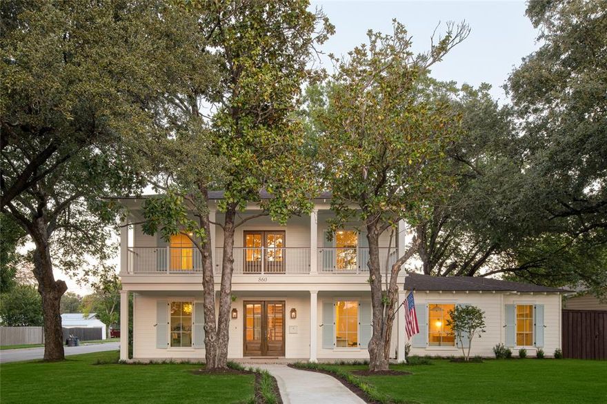Timeless architecture meets modern luxury. Welcome to 860 Edgefield Road — a one-of-a-kind new build in the heart of Fort Worth’s highly coveted Crestwood neighborhood.

Crafted by Cocoloba Homes, this 5-bedroom, 4.5-bath residence blends thoughtful design with exceptional livability.

Step inside and be greeted by a breathtaking curved staircase and a formal dining room highlighted by an Anna French mural wallpaper. The chef’s kitchen is a showpiece, featuring marble countertops, a 48-inch gas range, custom cabinetry, and an oak island with seating for six. A butler’s pantry with abundant storage and space for an additional refrigerator connects seamlessly to the dining room through a service hall. The kitchen opens into the expansive living room, anchored by a custom gas fireplace and detailed ceilings.

The main level also includes a primary suite retreat with spa-like bathroom and oversized closet, a flexible second bedroom or office, plus a mudroom and laundry with sink and storage.

Upstairs, three bedrooms each feature walk-in closets and are joined by a large playroom and secondary laundry room. From the upstairs balcony, enjoy sunset views over the Trinity Trails — with direct access to miles of riverfront paths just steps from your door.

A covered patio overlooking the tree-filled backyard creates an ideal setting for outdoor entertaining. Rounding out the property are a two-car garage and an extra parking pad.

This home delivers southern-inspired architecture without the wait of a custom build — a rare opportunity in one of Fort Worth’s most beloved neighborhoods.