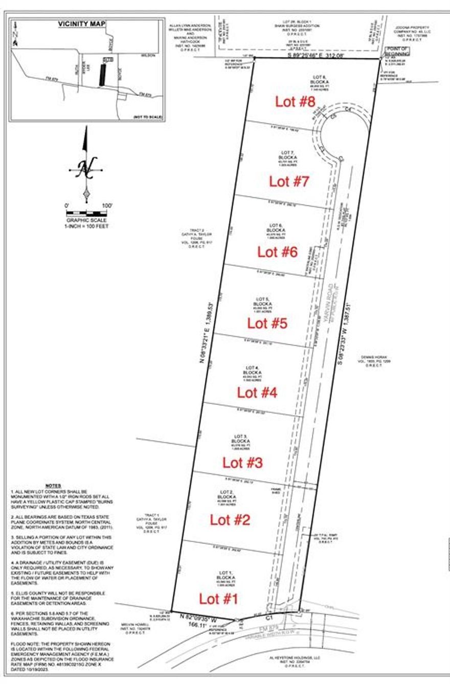 Welcome to your future homesite in this brand-new subdivision featuring eight spacious 1+ acre lots. Located just off FM 879 with quick access to Hwy 287, this quiet community offers the perfect balance of privacy and convenience.

Build your dream home outside of city limits, where there are no city taxes and room to breathe. With only eight lots, this neighborhood is small enough to know your neighbors, yet spread out enough to enjoy the peace and space of country living.

Don't miss this rare opportunity to own land in a growing area with easy access to Waxahachie, Midlothian, and the rest of the DFW Metroplex. Utilities available. Bring your own builder. Light restrictions in place to protect property values.

Secure your lot today and start planning your forever home.