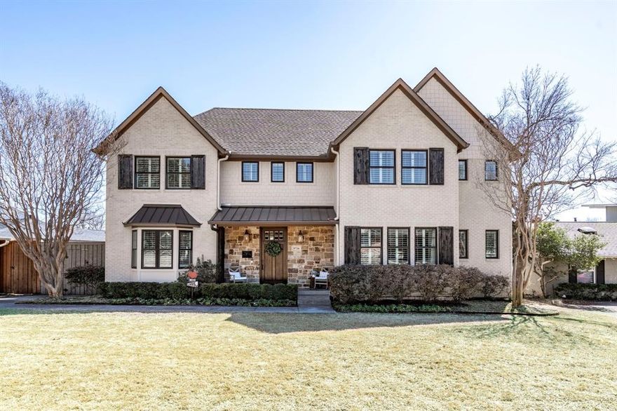 This outstanding custom home in coveted White Rock Elementary is exceptional inside and out! The gorgeous curb appeal is sure to impress from the moment you arrive, featuring the biggest front yard on the street—perfect for playing catch with the kids. Inside, rich hardwood floors, neutral painted walls, and an amazing floor plan create a warm and inviting atmosphere. The expansive living room is anchored by a gas fireplace flanked by custom built-ins and features stunning wood-beamed ceilings. Flowing effortlessly into the dining area and gourmet kitchen, this space is designed for both entertaining and everyday living. The chef’s dream kitchen includes an elongated, kitchen island, high end stainless steel appliances, a built-in refrigerator, a wine fridge, dual ovens, warming drawer, gas cooktop and two pantries. A charming office with stylish wallpaper, plantation shutters, and a cozy window seat makes for a chic and functional workspace. The generously sized primary suite offers a spa-like en-suite bath with dual sinks, a glass-enclosed shower with a soaking tub inside, and a spacious walk-in closet. Upstairs, you'll find a unique layout with a separated media room and playroom, ensuring plenty of space for both entertainment and relaxation. The expansive media and playroom provides endless possibilities, and all media equipment was professionally installed. Three guest bedrooms and a private guest suite on the first floor make hosting a breeze. The utility room is next-level, complete with built-in cabinets, a sink, and space for an extra fridge. Step into the backyard, and you’ll feel like you’ve entered the pages of a luxury home magazine. A covered patio with a built-in grill, an outdoor firepit, and a turfed yard for easy maintenance set the stage for relaxation. The sparkling pool and spa has in ground cleaning system, surrounded by a lush tree-lined backdrop, offer complete seclusion and privacy. Don't miss your chance to call this house, HOME!