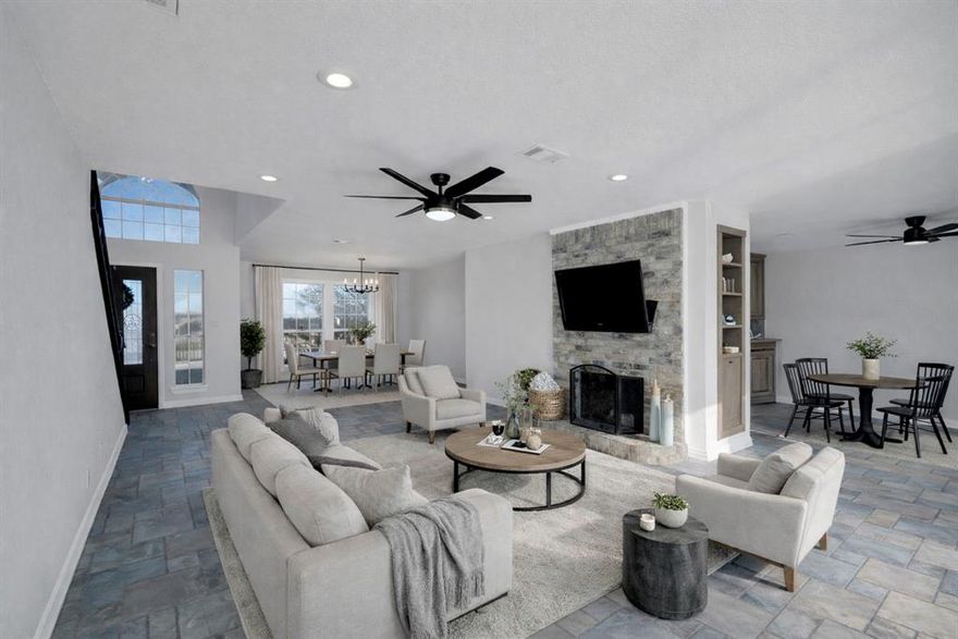 Welcome home to this newly updated retreat on nearly half an acre, where comfort meets sustainability! Located in the highly sought after neighborhood of Silver Ridge with a fishing pond, clubhouse, playground,low HOA fees and the lowest traffic pattern in the entire neighborhood. Enjoy peace of mind with a newer roof, paid-off solar panels, and a freshly painted interior., New Carpet, New LVT, Newly painted cabinetry and banister. Concrete board siding on entire exterior. The spacious layout offers large rooms, a cozy wood-burning fireplace, and a remodeled kitchen with stainless appliances and gas stovetop—perfect for gathering and entertaining. Custom Kitchen Cabinetry leaves no wasted space. Pull out shelving in kitchen cabinets is a convenient upgrade you won't be able to live without! Built in custom cabinet near breakfast area houses media equipment and has a perfect nook to place your wine cooler below. Cabinet under breakfast bar opens from both sides. Full House water filtration system water softener offers crystal clear drinking water. breakfast nook overlooking the backyard with double-gated privacy fence. With thoughtful upgrades throughout, this home blends warmth, character, and modern convenience. Large corner lot with side entry garage offers space from neighbors with wide open field behind in this desirable neighborhood of Silver Ridge. Listing agent is related to seller. All offers will be presented. Garage sale will be held at some point in the near future to empty out garage.  You have to see this in person to believe you get all of this for under $376,000! Near Lockheed Martin, major highways such as I30, Loop 820 and a short drive to I35W. You have to see this in person to believe the amount of home you get for such a low price!