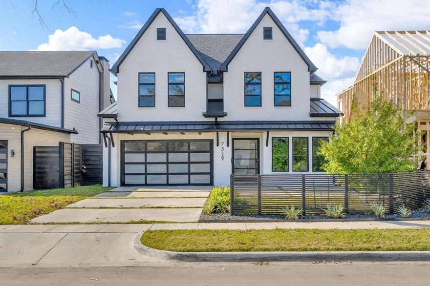 Located on one of Bluffview s well-known Bird Streets, this residence blends classic exterior architecture with a refined, modern interior. Offering six bedrooms plus a dedicated office, the floor plan is especially functional with the primary suite, a private guest suite with its own bath, and an office all on the first floor — a rare configuration for the area.

Wood flooring extends throughout the home, creating warmth and continuity across both levels. A striking floating staircase serves as a contemporary architectural focal point. The open-concept living area is anchored by a distinctive Aquafireplace — a modern water-vapor fireplace that provides the visual appeal of a flame feature without heat, allowing it to be enjoyed year-round, even during Dallas summers. This is a rare residential feature and a true statement piece in the main living space.

The kitchen is designed with clean lines and impressive scale, featuring sleek slab cabinetry, a 48-inch professional range, a 60-inch built-in refrigerator, an oversized island, and abundant storage. Living and dining areas flow seamlessly, ideal for both everyday living and entertaining.

Upstairs includes a dedicated media-theater room, an additional living area, loft or game space, and generously sized secondary bedrooms. The first-floor guest suite features a curbless walk-in shower, offering flexibility for multigenerational living or long-term guests.

Large windows allow for abundant natural light, and the private backyard provides space for outdoor dining and relaxation beneath mature trees.

Conveniently located near Love Field Airport, major thoroughfares, private schools, shopping, and dining, this Bluffview property offers a rare combination of scale, layout, and modern interior design in one of Dallas’ most desirable neighborhoods.