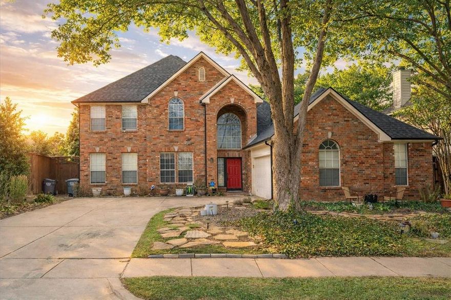 Located in highly sought-after Allen ISD, this distinctive brick home sits on an oversized lot and offers a flexible floor plan with architectural character and abundant living space. Thoughtful details, soaring ceilings, and an open flow between the main living areas create a warm and inviting atmosphere throughout.
Kitchen opens seamlessly to the family room and dining area and features a large center island, generous cabinetry, stainless steel appliances including double ovens and excellent sight-lines for everyday living and entertaining. A dedicated home office and separate front living room provide additional flexibility for work-from-home needs or multiple living spaces.

The private primary suite is located on the main level and includes bay windows, dual walk-in closets, and an ensuite bath with dual vanities, soaking tub and separate shower. Upstairs, two additional bedrooms, one full bath and a spacious loft overlooking the main living area offer versatile options for a game room, media space, or second family room.
Oversized backyard includes multiple pergola-covered seating areas, mature landscaping, and an existing pool structure that is not operational and will need to be filled in. The home is priced accordingly presenting a great opportunity for buyers to customize both the interior and outdoor space to their preferences. A newer roof provides added peace of mind, while select interior areas will benefit from cosmetic updates.

Conveniently located near shopping, dining, and major commuting routes, this home combines location, space, and value in one of Allen’s most desirable school districts.