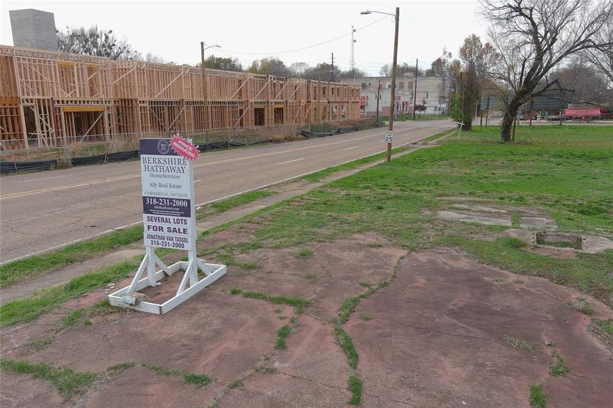 Promising Downtown Shreveport Development property, one city lot , Lot 11,(see color-coded plat) 6000 SF,  with 40 feet frontage and 150 feet depth; very close, 80 feet, to the Bayou Grande Apartment Complex (1000+ residents) nearing completion on the corner of Common and Caddo Streets .It is near the future site of the State Office Building (the old Federal Courthouse) on Fannin Street, the District Courthouse, several loft apartmenmt buildings and the Riverfront casino entertainment venues . This lot, Lot 11,  along with Lots 9 and 10 on the corner of Caddo and Common Streets, 18,000 SF, is an excellent location for a gas station-convenience store, a grocery store or a mini WalMart. Several  additional lots are also available on Block 2.