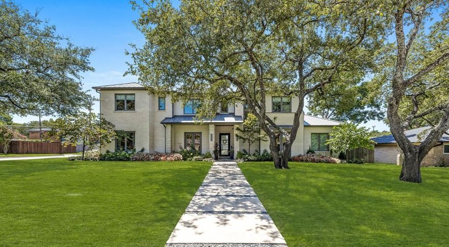 Magnificent Hill Country Modern built by Ron Davis Custom Homes on a 110x145 corner lot in Melshire Estates.  5 bed, 5 full and 2 half baths with 6336 sf.  The two story entry flows seamlessly to a dining room with temperature controlled wine room, living room and kitchen with a wall of windows overlooking the outdoor grill and living and spacious backyard.  Gourmet kitchen with SS Thermador appliances, water filtration system and “Sonic” icemaker.  Primary suite with huge closet and additional guest suite are on the main level along with 2 offices.  Huge game room with wet bar and media room.  3 car garage.  Beautifully landscaped corner lot with mature trees.  LED lighting installed along the roofline for holiday or spirit lighting.  Smart system app for entry, temperature, lighting and shades.