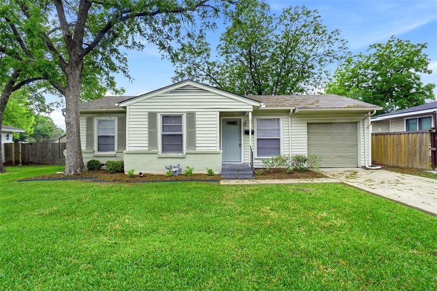 This charming 3 bedroom, 1 bath home with a one car garage is full of warmth and style. A brand new front door with a cheerful pop of color sets the tone from the moment you arrive. The low maintenance exterior features a combination of siding and brick for lasting appeal.  Inside, you’ll find a recently remodeled bathroom, carpet in the bedrooms, and durable luxury plank vinyl flooring throughout the living, kitchen and bath.  Bonus feature to this home is the bright dining area off the kitchen where you can enjoy your morning coffee, dinners and many other uses for this flex space and it leads to the back yard patio, perfect for everyday living.  The modern kitchen is equipped with updated stainless steel appliances, including a built-in microwave and dishwasher, along with a convenient pantry closet, which is hard to find in this area.  Recent upgrades include a new roof, gutters, and window screens (August 2024), as well as new doors for both the front entry and door leading to the garage..  Enjoy the added brightness from the back storm door and the fresh interior paint throughout. Step outside to a generously sized, partially covered patio—ideal for relaxing or hosting gatherings.  Move-in ready and full of potential, this property is a fantastic opportunity, conveniently located near shopping, dining, grocery stores, and MISD schools.