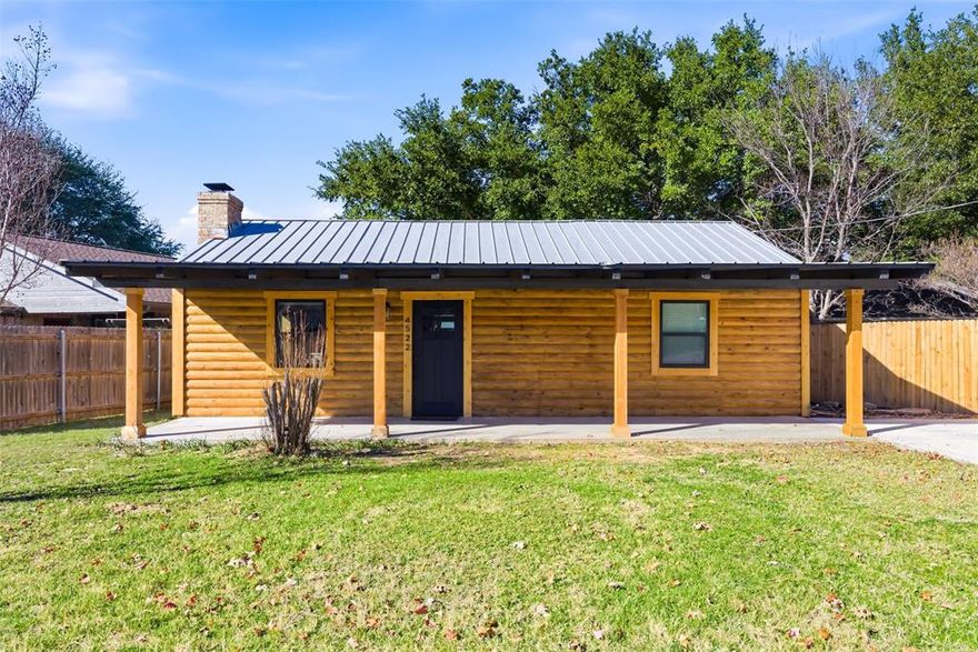 Step inside to a world away from the hustle and bustle of city life to a modern log cabin on Lake Granbury!  This log cabin has been fully remodeled with no detail left untouched featuring 2 bedrooms and 2 full bathrooms with an open kitchen living room.  Gutted down to the studs upgrades include all new plumbing and electrical systems with new log siding and pillars.  Keep utility bills low with all new spray foam insulations and new windows.  Former utility room was transformed into a new master bathroom featuring a rainfall showerhead, nightlight Bluetooth fans, heated lighted mirrors, and an all-in-one washer dryer combo.  Hallway bathroom has same rainfall showerhead, nightlight Bluetooth fans, and heated lighted mirrors.  The kitchen was completely remodeled with new appliances, river rock backsplash, and custom kitchen island with barstools. Living room features gorgeous brick fireplace ready for the cool nights of a wood-burning fire.  Additional upgrades include fresh paint, new interior and exterior doors, canned lighting, new attic access with metal ladder, wood fence replaced, updated electrical panel, HVAC serviced with ducts cleaned, and tankless on demand hot water heater.  Covered back porch looks down to the canal with a perfect spot for a firepit.  Property would be ideal for a weekend getaway or a short-term rental ready for visitors!  The details are incredible and thoughtful from the moment you walk through the front door.  Come see the oasis you have been searching for!