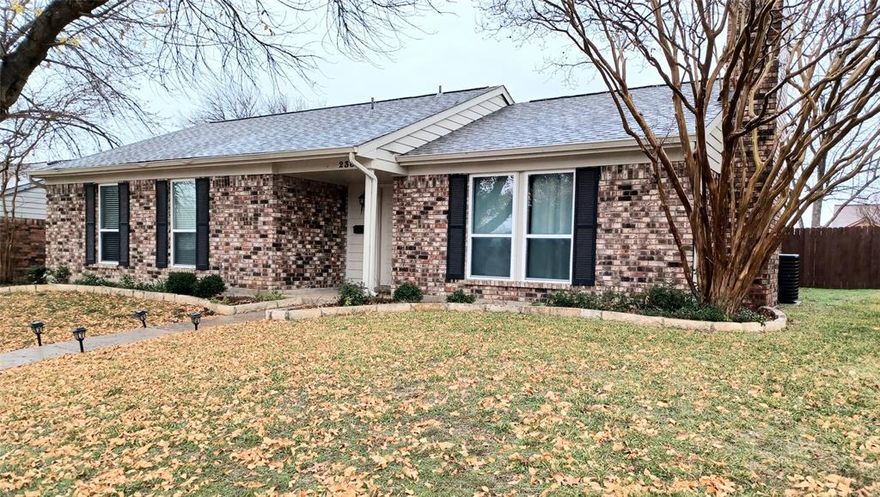 Move-in ready, well-kept, spacious 3-bedroom, 2-full bathrooms single-story house in Coppell ISD with 2 living areas in almost 1800 sqft. Recently painted inside and outside, new windows installed in June 2023. Granite countertops, and a new dishwasher. Wood-like laminated, carpet, and tile floors. Good-sized backyard. Two-car garage with extra space and shelves for storage,