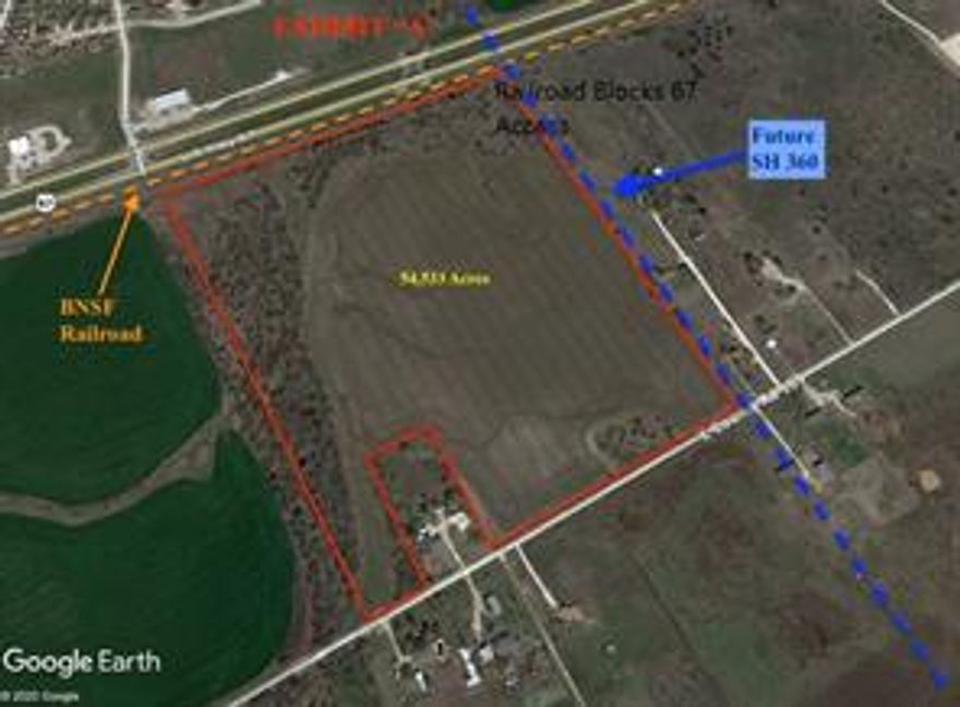 This 54.533 acres is located in predominately growing area of Ellis County.  Future Potential State Highway 360 will be on the east side of the property, near Google Data Center, Railport, Midlothian Business Park, Gerdau, Martin Marietta and International Energy plant. Future zoning being Industrial Zoning from the City of Venus.