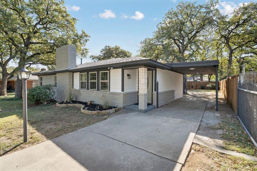Experience refined living with golf-course views and a beautifully curated remodel that gives this 1,766 sq ft home a truly elevated feel. Sunlight pours through the windows, highlighting the soft color palette and the open layout that blends modern comfort with timeless style. The kitchen showcases custom cabinetry, quartz surfaces, and a statement vent hood—every detail chosen with intention.
Step outside to your own gated retreat. A private side entrance leads to the backyard, offering effortless access for extra vehicles, recreational toys, or discreet parking. Enjoy two covered carports, plus a powered metal workshop—perfect for creative projects, storage, or luxury hobby space. Surrounded by mature trees and set directly across from serene green fairways, this home delivers sophistication, privacy, and everyday ease in one unforgettable setting.
