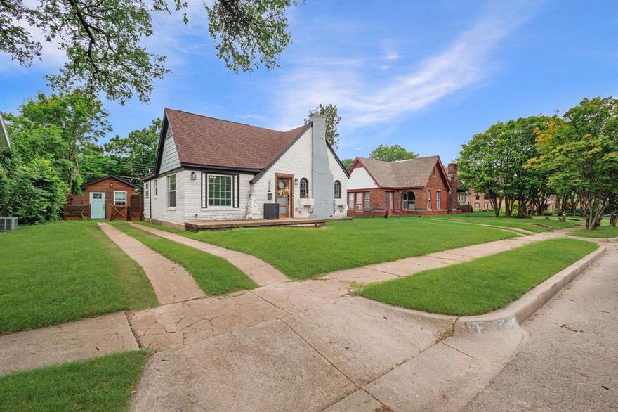 Buy now. Move in by summer. Oak Cliff charm without the million-dollar price tag. Located on a quiet street in the Sunset View subdivision of Oak Cliff, this 3-bedroom, 3-bathroom residence has been intentionally curated and meticulously maintained, offering a rare opportunity in one of Dallas’s most vibrant historic enclaves.  Property is tenant-occupied with the lease ending June 30, 2026, providing an ideal window for an incoming homeowner to plan a summer move or for an investor to secure a high-performing asset. Architectural Integrity & Modern Refinement: The home’s classic soul is preserved through its iconic brick exterior and beautiful original stained-glass windows, complementing a renovation journey from 2021 through 2025: Premium Finishes: Brand-new flooring throughout (2024) creates an elevated flow across all living spaces and bedrooms. Primary Retreat: Reimagined suite features a newly updated shower with a custom glass enclosure (2024). Versatile Guest House: The 3rd bedroom and bathroom includes a separate entrance, perfect for a guest suite, private home office, or rental potential. Exceptional Infrastructure & Peace of Mind: Reinforced with major system upgrades for long-term value: Electrical: New electrical panel (2024). Foundation: Fully encapsulated crawlspace with dehumidifier and prepaid inspections through 2028, plus proactive termite prevention (2024). Exterior: Professional tree trimming (2025) protects the structure and enhances light. An Outdoor Oasis: The 6,534 sq ft lot is a designer’s dream, featuring a utility-mudroom that leads to a landscaped sanctuary with installed turf, curated garden beds (2022), and a new pergola with extended concrete patio (2025). Location: 8 Minutes to Bishop Arts: Just 3.2 miles from world-class dining and shopping. Convenience: Close to Stevens Park Golf Course and Downtown Dallas with easy highway access.