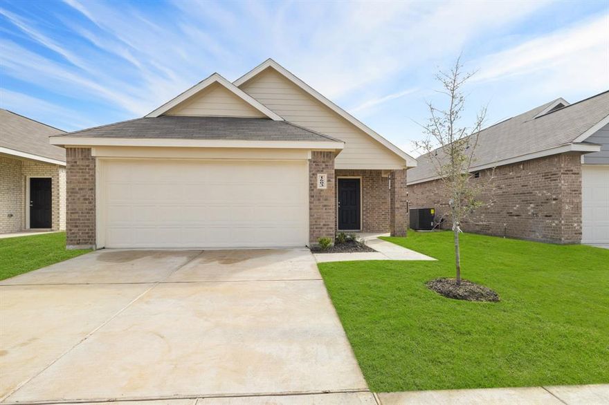 Love where you live in Christian Meadows in Ennis, TX! The Pinewood floor plan is a charming 1-story home with 3 bedrooms, 2 bathrooms, and a 2-car garage! The gourmet kitchen is sure to please with a large bar top overlooking the dining and family rooms, 42-inch cabinets, and granite countertops! Retreat to the Owner’s Suite featuring granite countertops, a tub-shower combo, spacious walk-in closet, and tray ceiling for some dramatic flair! Enjoy the great outdoors with a sprinkler system and a covered patio! Don't miss your opportunity to call Christian Meadows home, schedule a visit today!